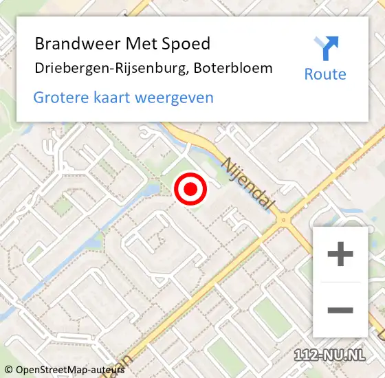 Locatie op kaart van de 112 melding: Brandweer Met Spoed Naar Driebergen-Rijsenburg, Boterbloem op 23 september 2024 15:55