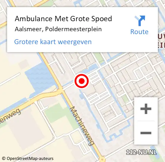 Locatie op kaart van de 112 melding: Ambulance Met Grote Spoed Naar Aalsmeer, Poldermeesterplein op 23 september 2024 15:57