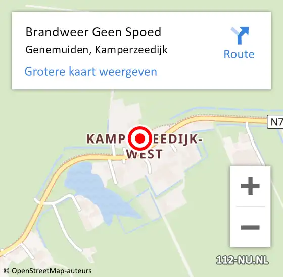 Locatie op kaart van de 112 melding: Brandweer Geen Spoed Naar Genemuiden, Kamperzeedijk op 23 september 2024 16:13