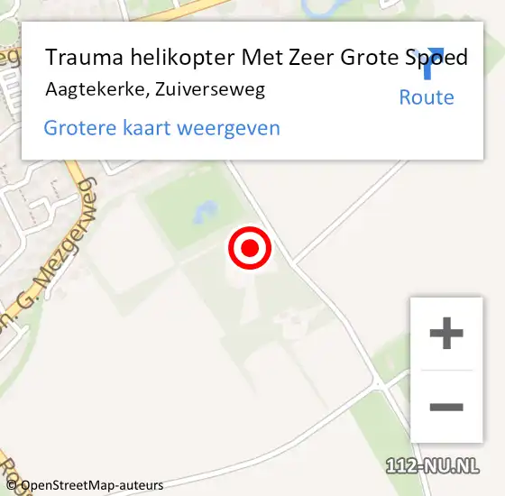 Locatie op kaart van de 112 melding: Trauma helikopter Met Zeer Grote Spoed Naar Aagtekerke, Zuiverseweg op 23 september 2024 16:30