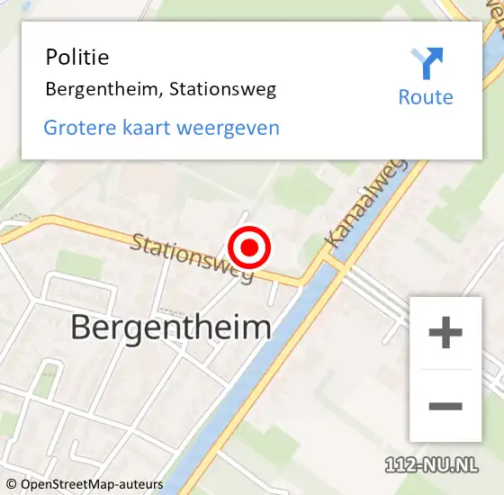 Locatie op kaart van de 112 melding: Politie Bergentheim, Stationsweg op 23 september 2024 16:32