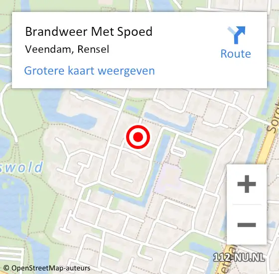 Locatie op kaart van de 112 melding: Brandweer Met Spoed Naar Veendam, Rensel op 23 september 2024 16:41