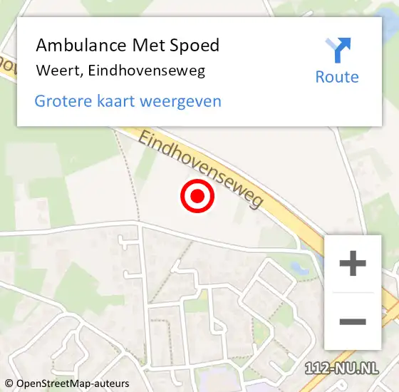 Locatie op kaart van de 112 melding: Ambulance Met Spoed Naar Weert, Eindhovenseweg op 23 september 2024 16:50