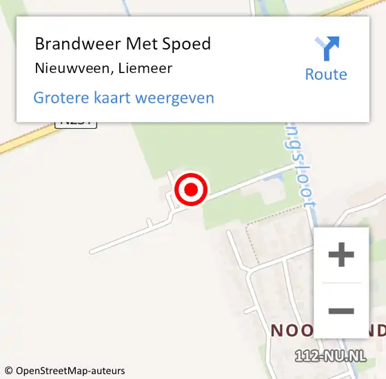 Locatie op kaart van de 112 melding: Brandweer Met Spoed Naar Nieuwveen, Liemeer op 23 september 2024 17:12