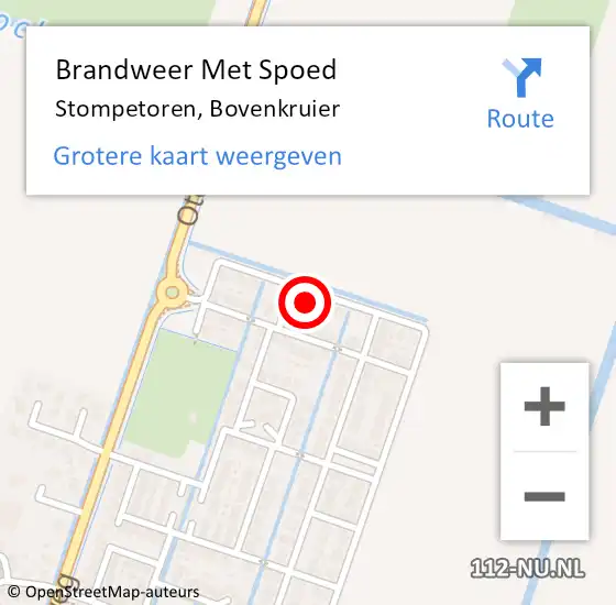 Locatie op kaart van de 112 melding: Brandweer Met Spoed Naar Stompetoren, Bovenkruier op 23 september 2024 17:13