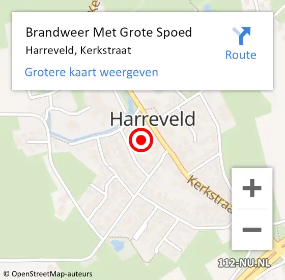 Locatie op kaart van de 112 melding: Brandweer Met Grote Spoed Naar Harreveld, Kerkstraat op 23 september 2024 17:23