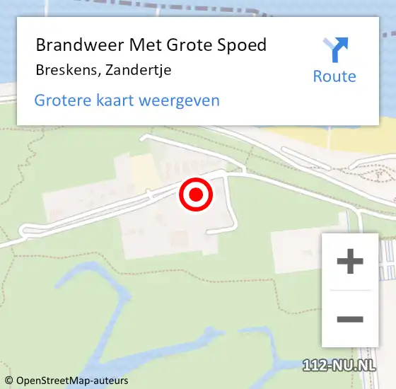 Locatie op kaart van de 112 melding: Brandweer Met Grote Spoed Naar Breskens, Zandertje op 23 september 2024 17:28