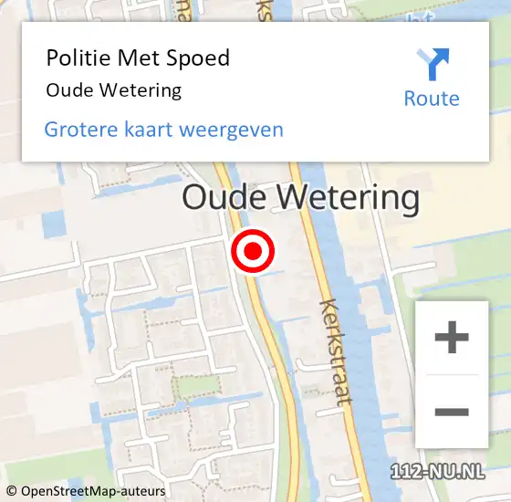 Locatie op kaart van de 112 melding: Politie Met Spoed Naar Oude Wetering op 23 september 2024 17:29