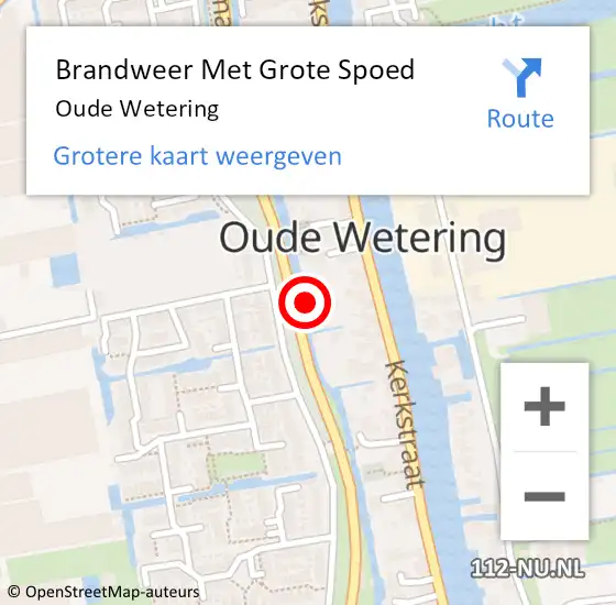 Locatie op kaart van de 112 melding: Brandweer Met Grote Spoed Naar Oude Wetering op 23 september 2024 17:31