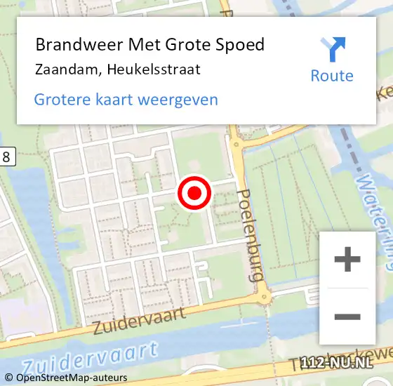 Locatie op kaart van de 112 melding: Brandweer Met Grote Spoed Naar Zaandam, Wachterstraat op 23 september 2024 17:40