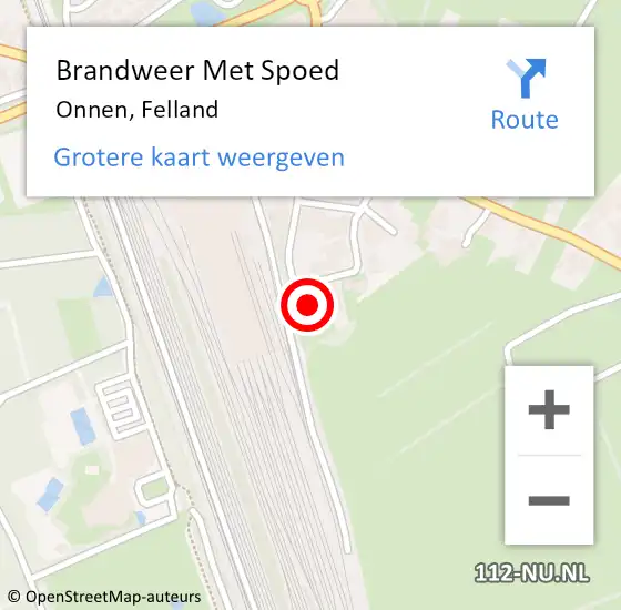 Locatie op kaart van de 112 melding: Brandweer Met Spoed Naar Onnen, Felland op 23 september 2024 17:43