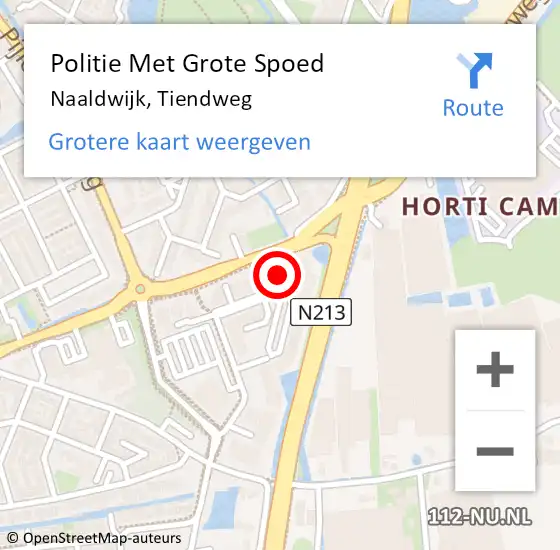 Locatie op kaart van de 112 melding: Politie Met Grote Spoed Naar Naaldwijk, Tiendweg op 23 september 2024 17:49