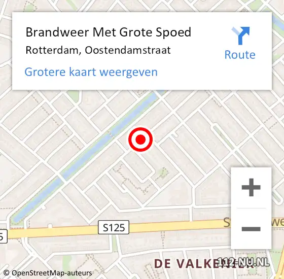 Locatie op kaart van de 112 melding: Brandweer Met Grote Spoed Naar Rotterdam, Oostendamstraat op 23 september 2024 18:26