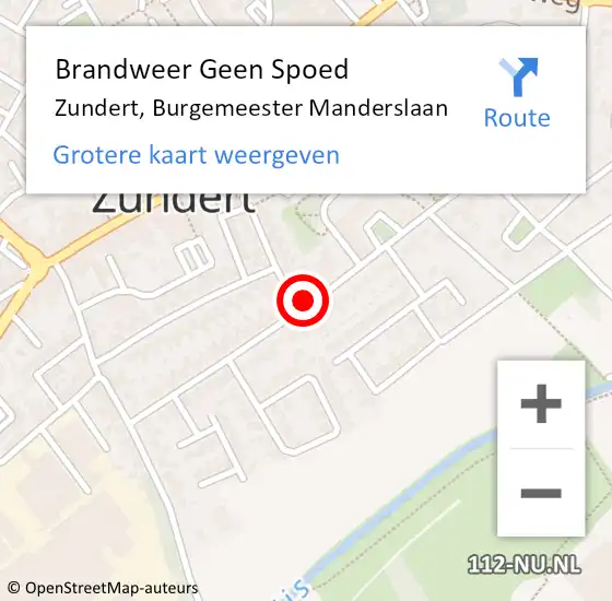 Locatie op kaart van de 112 melding: Brandweer Geen Spoed Naar Zundert, Burgemeester Manderslaan op 23 september 2024 19:32