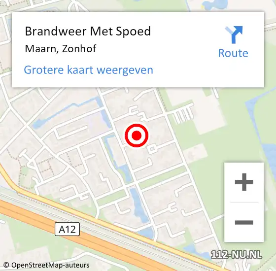 Locatie op kaart van de 112 melding: Brandweer Met Spoed Naar Maarn, Zonhof op 23 september 2024 20:03