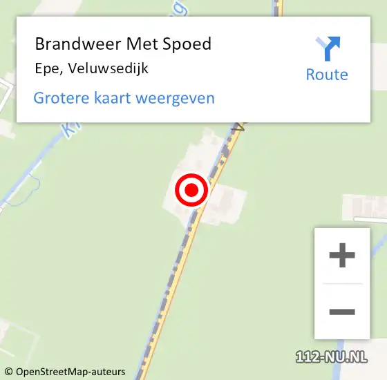 Locatie op kaart van de 112 melding: Brandweer Met Spoed Naar Epe, Veluwsedijk op 23 september 2024 20:43