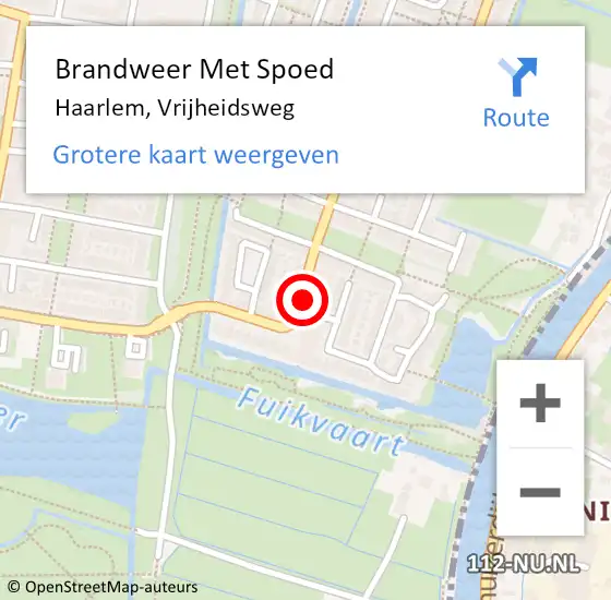 Locatie op kaart van de 112 melding: Brandweer Met Spoed Naar Haarlem, Vrijheidsweg op 23 september 2024 20:44