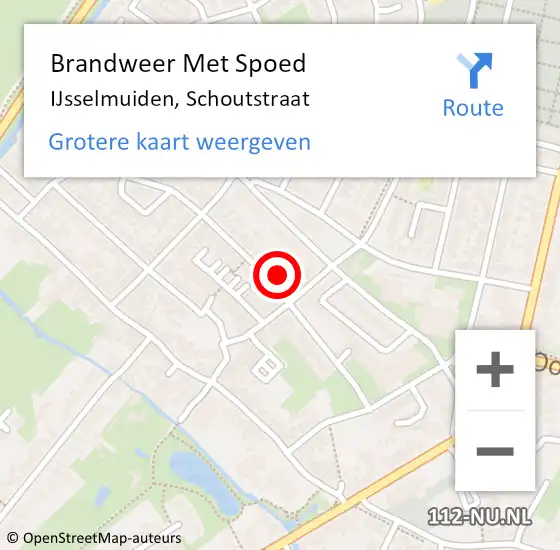 Locatie op kaart van de 112 melding: Brandweer Met Spoed Naar IJsselmuiden, Schoutstraat op 23 september 2024 21:21