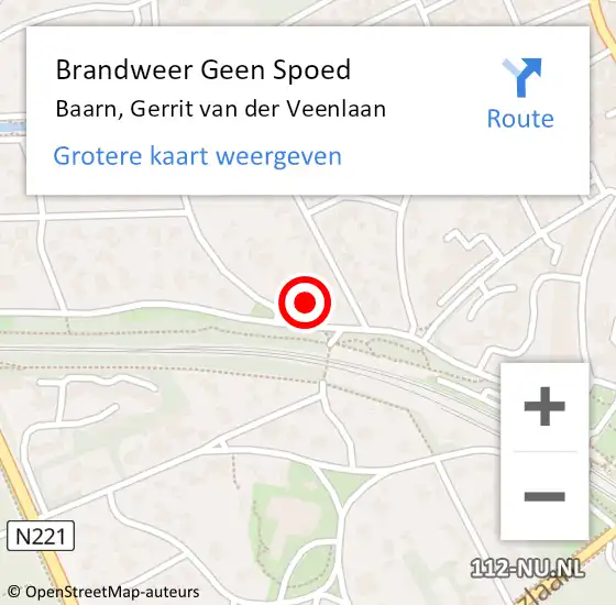 Locatie op kaart van de 112 melding: Brandweer Geen Spoed Naar Baarn, Gerrit van der Veenlaan op 23 september 2024 21:34