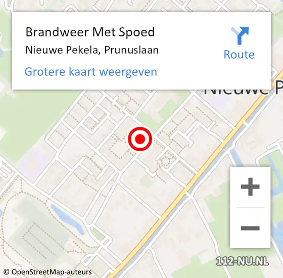 Locatie op kaart van de 112 melding: Brandweer Met Spoed Naar Nieuwe Pekela, Prunuslaan op 23 september 2024 22:28