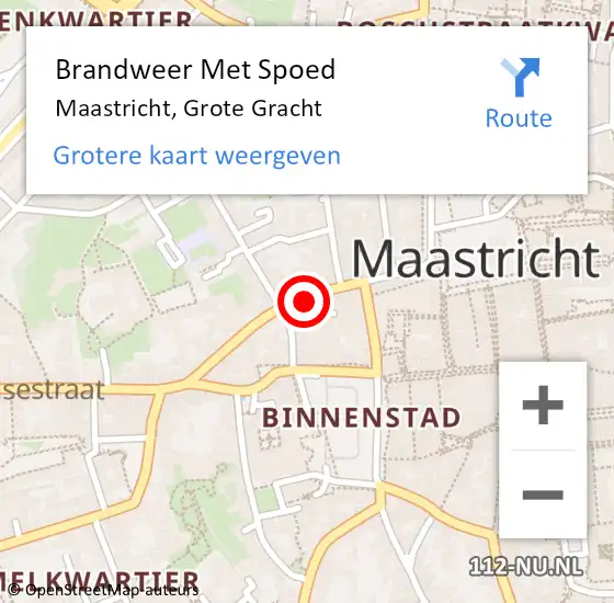 Locatie op kaart van de 112 melding: Brandweer Met Spoed Naar Maastricht, Grote Gracht op 24 september 2024 02:12