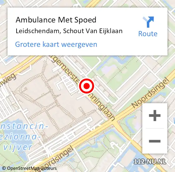 Locatie op kaart van de 112 melding: Ambulance Met Spoed Naar Leidschendam, Schout Van Eijklaan op 24 september 2024 04:09