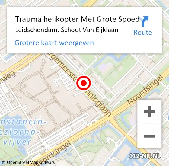 Locatie op kaart van de 112 melding: Trauma helikopter Met Grote Spoed Naar Leidschendam, Schout Van Eijklaan op 24 september 2024 04:18