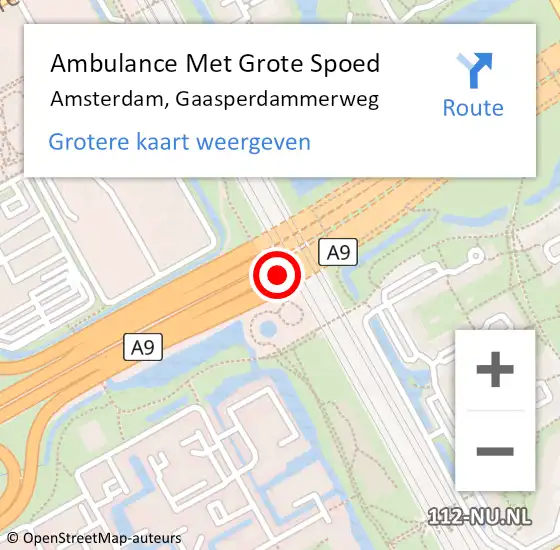 Locatie op kaart van de 112 melding: Ambulance Met Grote Spoed Naar Amsterdam, Gaasperdammerweg op 24 september 2024 04:22