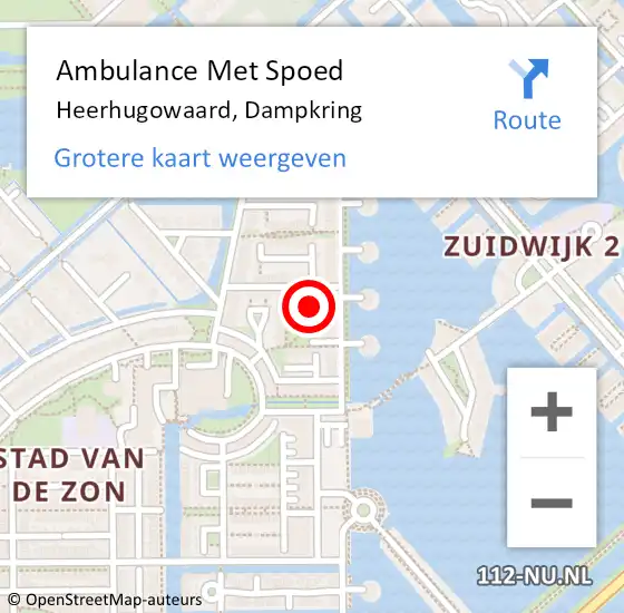 Locatie op kaart van de 112 melding: Ambulance Met Spoed Naar Heerhugowaard, Dampkring op 24 september 2024 06:27