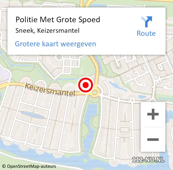 Locatie op kaart van de 112 melding: Politie Met Grote Spoed Naar Sneek, Keizersmantel op 24 september 2024 08:19