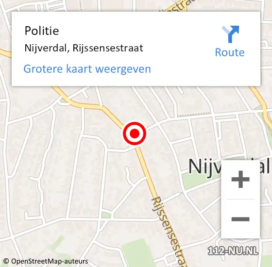 Locatie op kaart van de 112 melding: Politie Nijverdal, Rijssensestraat op 24 september 2024 08:20