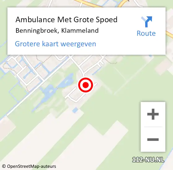 Locatie op kaart van de 112 melding: Ambulance Met Grote Spoed Naar Benningbroek, Klammeland op 24 september 2024 08:21