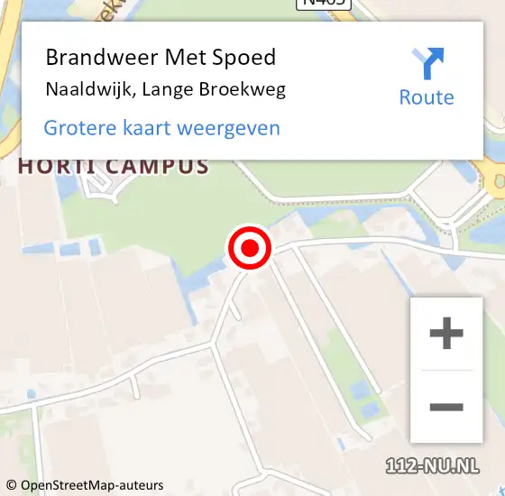 Locatie op kaart van de 112 melding: Brandweer Met Spoed Naar Naaldwijk, Lange Broekweg op 24 september 2024 08:24