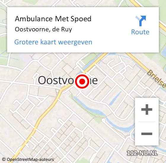 Locatie op kaart van de 112 melding: Ambulance Met Spoed Naar Oostvoorne, de Ruy op 24 september 2024 08:28