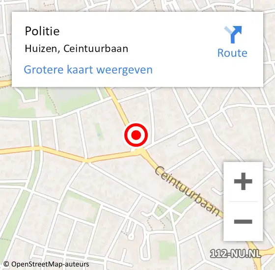 Locatie op kaart van de 112 melding: Politie Huizen, Ceintuurbaan op 24 september 2024 08:33