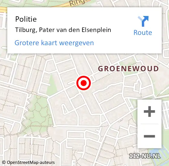 Locatie op kaart van de 112 melding: Politie Hagestein, Pater van den Elsenplein op 24 september 2024 08:40