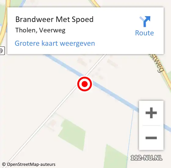 Locatie op kaart van de 112 melding: Brandweer Met Spoed Naar Tholen, Veerweg op 24 september 2024 08:40