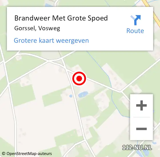 Locatie op kaart van de 112 melding: Brandweer Met Grote Spoed Naar Gorssel, Vosweg op 24 september 2024 09:15