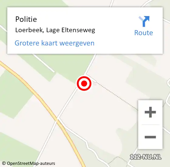 Locatie op kaart van de 112 melding: Politie Loerbeek, Lage Eltenseweg op 24 september 2024 09:42