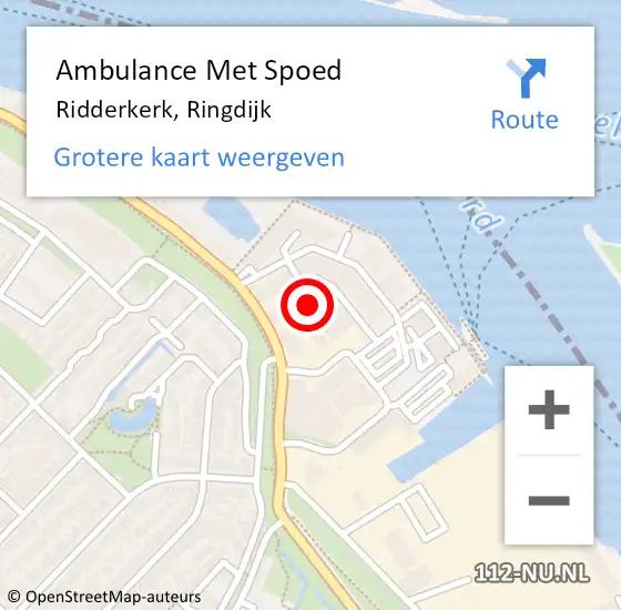 Locatie op kaart van de 112 melding: Ambulance Met Spoed Naar Ridderkerk, Ringdijk op 24 september 2024 09:51