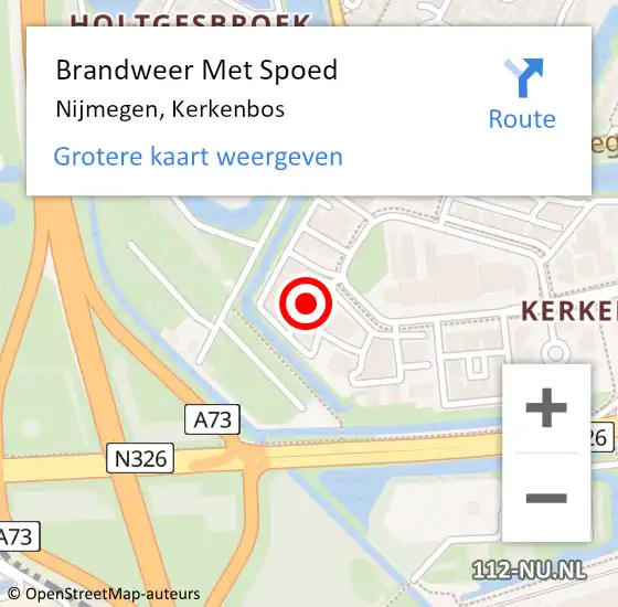 Locatie op kaart van de 112 melding: Brandweer Met Spoed Naar Nijmegen, Kerkenbos op 24 september 2024 09:58