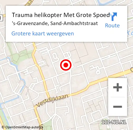 Locatie op kaart van de 112 melding: Trauma helikopter Met Grote Spoed Naar 's-Gravenzande, Sand-Ambachtstraat op 24 september 2024 10:01