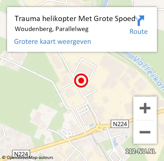 Locatie op kaart van de 112 melding: Trauma helikopter Met Grote Spoed Naar Woudenberg, Parallelweg op 24 september 2024 10:03