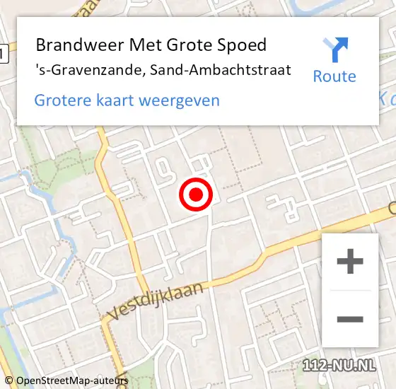 Locatie op kaart van de 112 melding: Brandweer Met Grote Spoed Naar 's-Gravenzande, Sand-Ambachtstraat op 24 september 2024 10:15