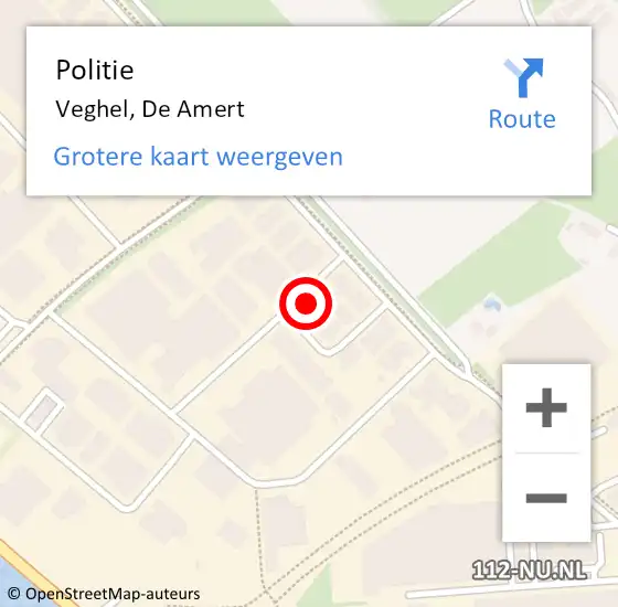 Locatie op kaart van de 112 melding: Politie Veghel, De Amert op 24 september 2024 10:49