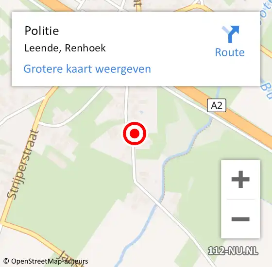 Locatie op kaart van de 112 melding: Politie Leende, Renhoek op 24 september 2024 11:06