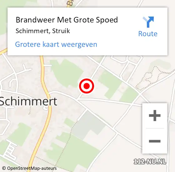 Locatie op kaart van de 112 melding: Brandweer Met Grote Spoed Naar Schimmert, Struik op 24 september 2024 11:08