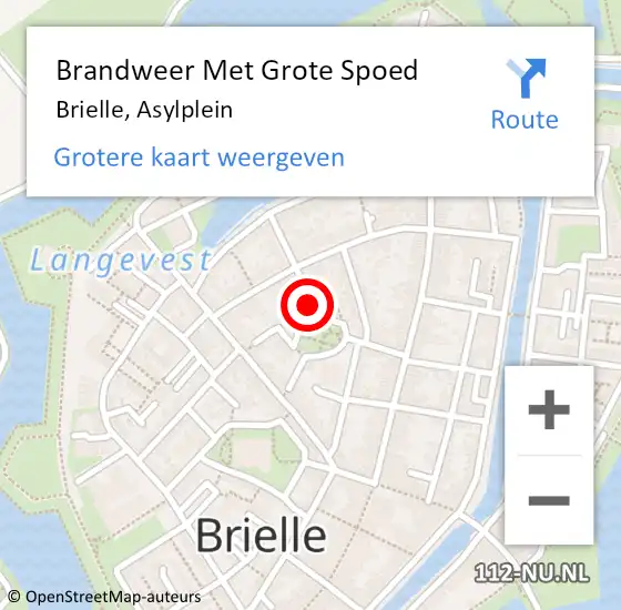 Locatie op kaart van de 112 melding: Brandweer Met Grote Spoed Naar Brielle, Asylplein op 24 september 2024 11:10