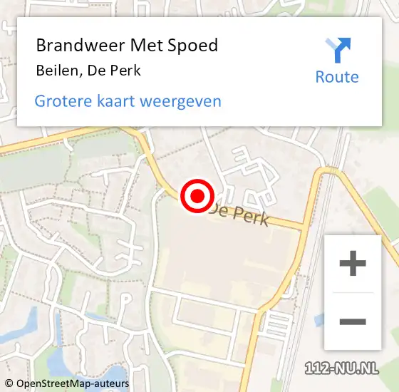 Locatie op kaart van de 112 melding: Brandweer Met Spoed Naar Beilen, De Perk op 24 september 2024 11:18