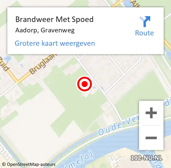 Locatie op kaart van de 112 melding: Brandweer Met Spoed Naar Aadorp, Gravenweg op 24 september 2024 11:36